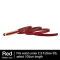 Cintura sottile da donna in pelle rossa da 1cm con fibbia ovale dorata - Rosso / 105cm
