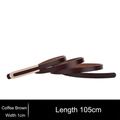 Sottile cintura da donna in pelle caffè larga 1 cm con fibbia ovale dorata - caffè / 105cm