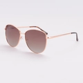 Lunettes aviateur vintage avec monture or rose, détails texturés et verres dégradés bruns - Monture Or Rose Verres Marrons Dégradé