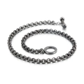 Collana a catena in acciaio al titanio vintage con chiusura a bilanciere stile punk - Stile a Maglie Rotonde Filettate (KN107678-KFC)