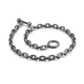 Bracciale a catena industriale argento retrò con chiusura a manubrio OT per uomo - Argento Vintage (KN107677-KFC)