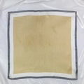 Carré en soie synthétique à motif pied-de-poule doré avec bordure blanche et grise - 70*70cm / Jaune
