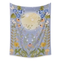 Tapisserie bohème violette avec phases de lune, fleurs de gloire du matin et papillons - 73X95CM (Brossé Transfrontalier) / Lune Violette Ipomée Papillon (LT045-3)