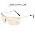 Silver and champagne rimless flame sunglasses with stylish metallic frame - Silver/Champagne