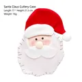 Santa Claus cutlery holder for Christmas table decor made of soft felt fabric - Santa Claus