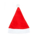 Classic red and white plush Christmas hat with fluffy pom-pom for holiday parties - Short Plush Kids Style