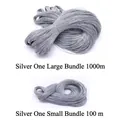 Silver metallic thread rolls for jewelry in 100m and 1000m sizes for craft decoration - 1mm / Silver / 100m
