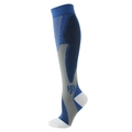 Blue and grey compression sports socks with cushioned heel and arch support - L/XL / Blue