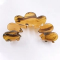 Pince à cheveux en acrylique motif écaille de tortue marron et noir ondulé - Ambre