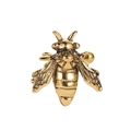 Retro vintage gold bee ear cuff with detailed embossed wings and u-shaped design - Antique Gold Bee (01 Antique Gold 6428)