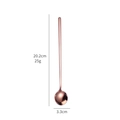 Cuillère à manche long en acier inoxydable or rose, 20,2 cm de long, tête de 3,3 cm - Or rose