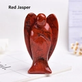 Macro detail of hand-carved Red Jasper angel figurine with natural stone textures - Red Jasper