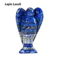 Detailierte Schnitzerei eines Engels aus blauem Lapislazuli mit natürlichen Pyritflecken - Lapislazuli