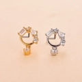 Macro shot of L-shaped nose studs with cross and butterfly designs and micro-pave zircons - Style 10# (Pendant)