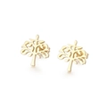 Golden hollow tree of life stud earrings made of stainless steel for daily fashion wear - Tree Shape Hollow Style (KE92541-Z)