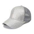 Berretto da baseball con paillettes argento con rete traspirante e retro aperto - Regolabile / Grigio