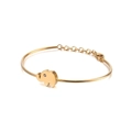 Bracciale a forma di elefante in acciaio inossidabile dorato con occhio di cristallo lucido - Oro