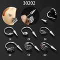 Gothic punk C-vormige piercing oorbellen set met schedel, draak en adelaarsklauw motieven - 1# Slangenkop