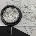 Silver metal rivet nail art charms in various sizes for DIY manicure decoration - 22# Straight Bar
