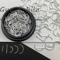 Borchie in argento per nail art con barre curve e motivi a semicerchio per manicure - 09# Barra dritta e a C filettata