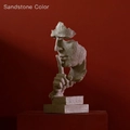 Abstract sandstone-textured resin silence sculpture in light beige, height 33.5cm - 16324 - Sandstone Color