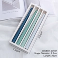 Set of four gradient taper candles in blue and green hues, 25cm length for home decor - Combination Pack (CITTA) / Gradient Green (Ocean Forest)