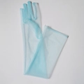 Himmelblaue lange Brauthandschuhe aus Tüll in elegantem, ellbogenlangem Design - 55cm / Blasshimmelblau
