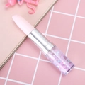 Stylo gel en forme de rouge à lèvres avec sables mouvants étoilés roses et fini argent - Rose Clair