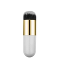 Detail van zachte synthetische borstelharen en gouden ferrule van een make-upkwast - Wit/Goud