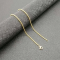 Detail of gold box chain necklace with lobster clasp on a black textured background - Gold Box Chain Only (Without Pendant) / 2mm x 61cm