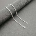 Polished silver stainless steel box chain necklace with secure lobster clasp on leather - Steel 3mm*60cm Chain