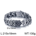 Pulsera de cadena para hombre en acero inoxidable con relieve retro y sello de calidad 316L - Color Acero