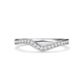 Sparkling V-shaped S925 silver wave ring with zircon inlay for elegant stacking - US 5 / Wave Row Diamond Style (CBJZ007)