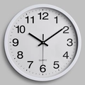 Moderne witte wandklok van 30 cm met minimalistisch rond frame en stil quartz uurwerk - 30cm / Wit