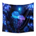 Bohemian jellyfish tapestry with deep blue galaxy background for wall decoration - GT200051