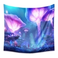 Bohemian wall tapestry featuring a glowing purple jellyfish mushroom design - HGP03992-1