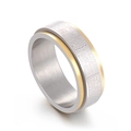 Anello rotante bicolore da uomo con incisione del Padre Nostro in lingua spagnola - US 7 / Bicolore Oro (KR22047-D)