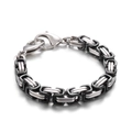 Two-tone black and silver stainless steel king chain bracelet for men with lobster clasp - Two-tone Black (KB162544-Z)