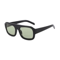 Gafas de sol de estilo retro punk con montura negra gruesa y lentes verde claro - Montura Negra Lentes Verde Claro