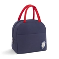 Borsa termica blu scuro con manici rossi e logo a forma di coniglio per studenti - Blu navy