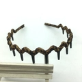 Chic leopard print fabric headband with wavy design and built-in teeth for hair styling - Plain Style / Dark Leopard Print