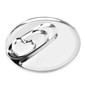 Dreiteiliges Edelstahl-Tablett-Set mit runden, ovalen und herzförmigen Goldtabletts - Herz 9.1*8.7cm / Silber