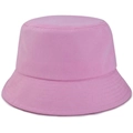 Minimalist pink cotton bucket hat for women and men featuring reinforced brim stitching - One Size / Pink