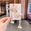 448-25# Green Spring Wind Pink A Pair Of Hairclips