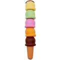 Detail of colorful five-scoop ice cream toy with waffle cone texture and vibrant colors - Bulk Packaging / Solid Color New Item Shape