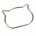 Polished gold cat-ear metal handle for handbags with a smooth glossy mirror finish - Cat Ear Gold