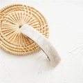 Elegant white marble pattern acetate spring hair clip with durable metal backing - Acetate White Marble