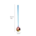 Cuillère longue en acier inoxydable arc-en-ciel, longueur 20,2cm pour mélanger desserts - Couleur AB