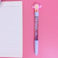Cute pink magic wand liquid glitter gel pen with star and wings topper for students - Star Wings Cute
