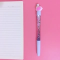 Cute pink swan liquid glitter pen featuring a transparent barrel with a 100% cute slogan - White Flamingo